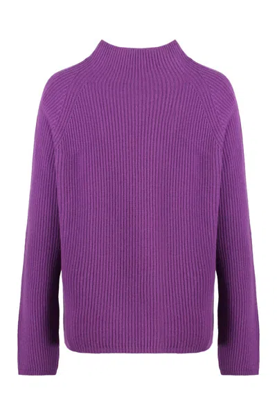 S Max Mara Elica Wool And Cachemire Turtleneck Pullover In Purple