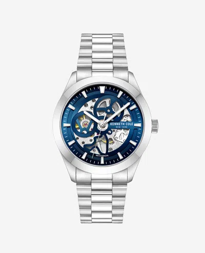 Kenneth Cole Mechanical Stainless Steel Watch In Silver