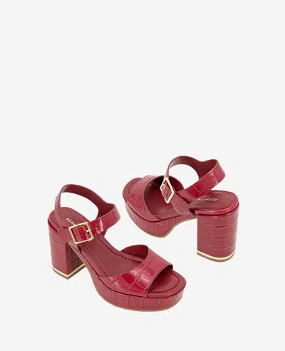 Kenneth Cole Darla Ankle Strap Platform Sandal In Rio Red Croco