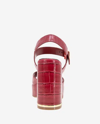 Kenneth Cole Darla Ankle Strap Platform Sandal In Rio Red Croco