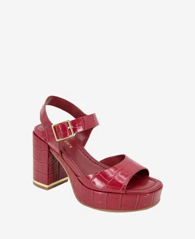 Kenneth Cole Darla Ankle Strap Platform Sandal In Rio Red Croco