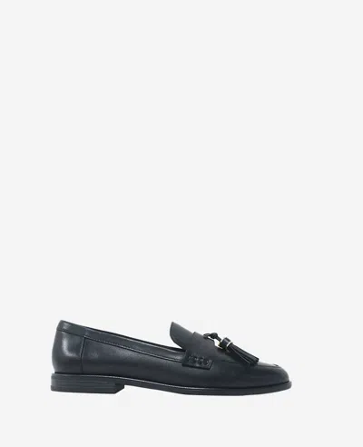 Kenneth Cole Lyra Tassel Loafer In Black Leather