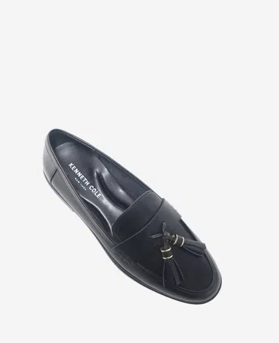 Kenneth Cole Lyra Tassel Loafer In Black Leather