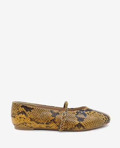 Kenneth Cole Magnolia Snakeskin Leather Ballet Flat In Brown Snake