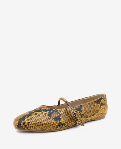 Kenneth Cole Magnolia Snakeskin Leather Ballet Flat In Brown Snake