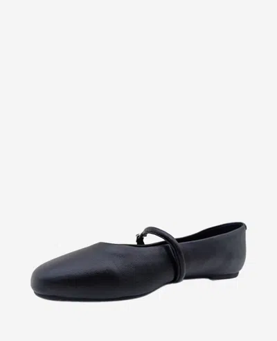Kenneth Cole Jasper Mary Jane Flat In Black Leather