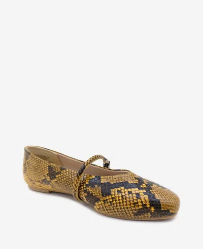 Kenneth Cole Magnolia Snakeskin Leather Ballet Flat In Brown Snake