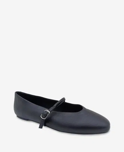 Kenneth Cole Jasper Mary Jane Flat In Black Leather