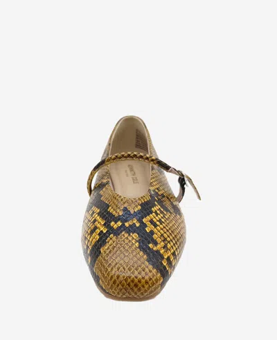 Kenneth Cole Magnolia Snakeskin Leather Ballet Flat In Brown Snake