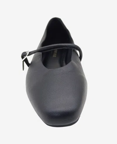 Kenneth Cole Jasper Mary Jane Flat In Black Leather