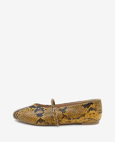 Kenneth Cole Magnolia Snakeskin Leather Ballet Flat In Brown Snake