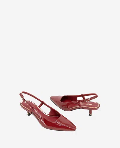 Kenneth Cole Martha Slingback Kitten Heel Pump In Rio Red Patent