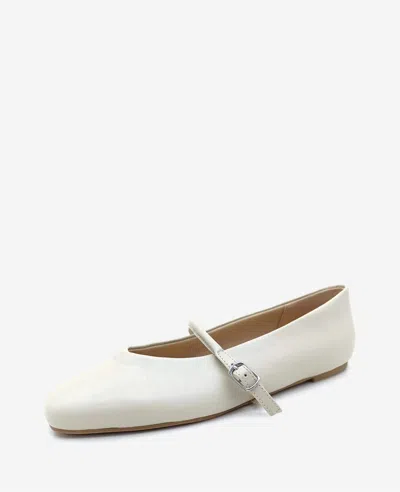 Kenneth Cole Magnolia Mary Jane Flat In Ecru Leather