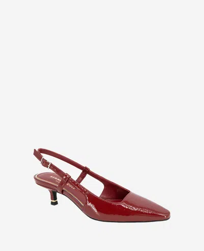 Kenneth Cole Martha Slingback Kitten Heel Pump In Rio Red Patent