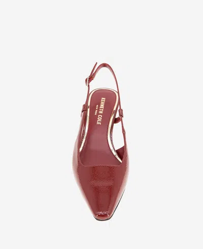Kenneth Cole Martha Slingback Kitten Heel Pump In Rio Red Patent