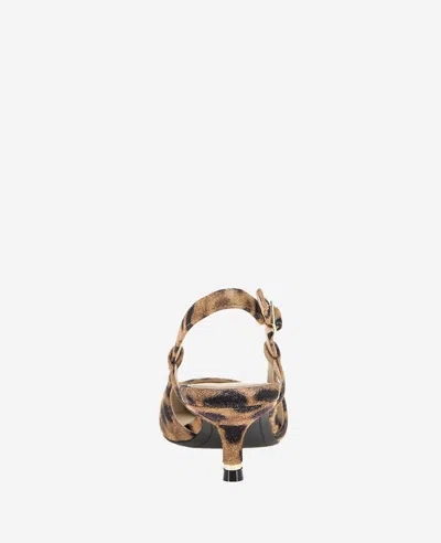 Kenneth Cole Martha Slingback Cap Toe Kitten Heel Pump In Leopard Suede