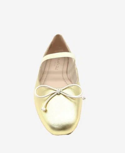 Kenneth Cole Myra Mary Jane Flat In Soft Gold Leather