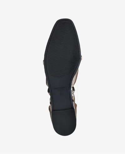 Kenneth Cole Mason Strappy Metallic Stud Flat In Pewter