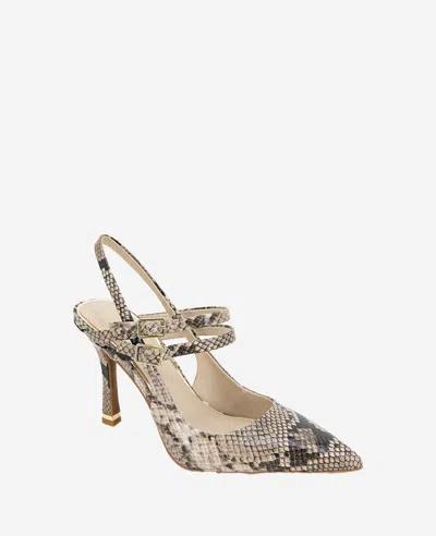 Kenneth Cole Raquel Pointed Toe Slingback Pump In Taupe Snake