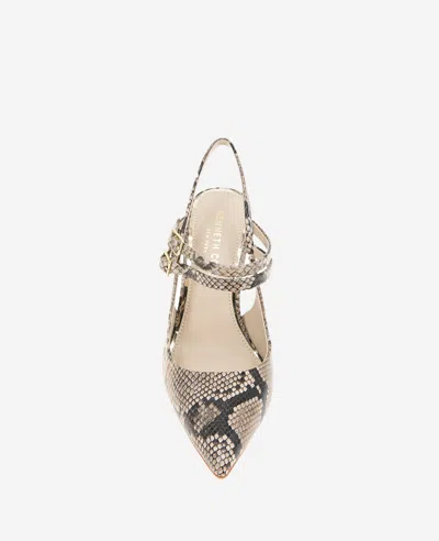 Kenneth Cole Raquel Pointed Toe Slingback Pump In Taupe Snake