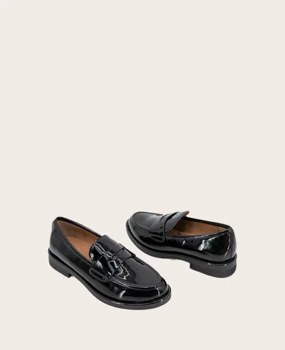 Gentle Souls Women's Cybil Loafer Flats In Black Patent Leather