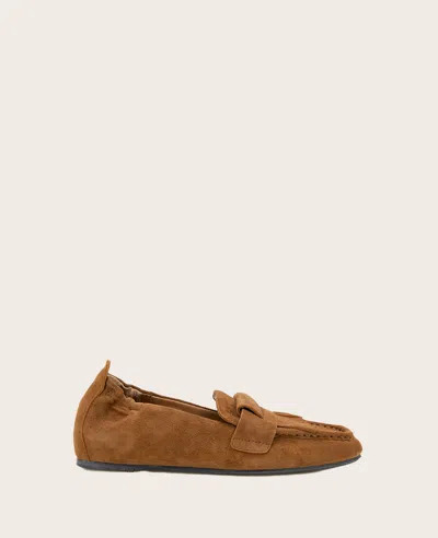 Gentle Souls Women's Scotty Kiltie Loafer Flats In Brown Suede