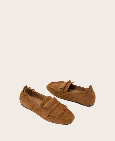 Gentle Souls Women's Scotty Kiltie Loafer Flats In Brown Suede