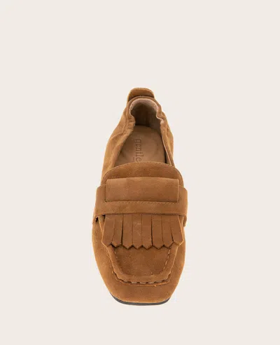 Gentle Souls Women's Scotty Kiltie Loafer Flats In Brown Suede