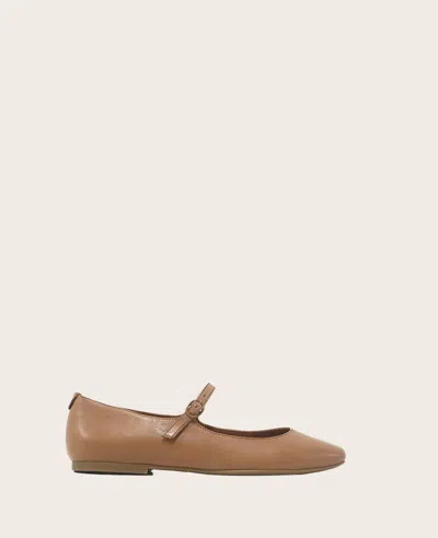 Gentle Souls - Wynona Leather Mary Jane Ballet Flat In Camel Leather