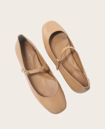 Gentle Souls - Wynona Leather Mary Jane Ballet Flat In Camel Leather