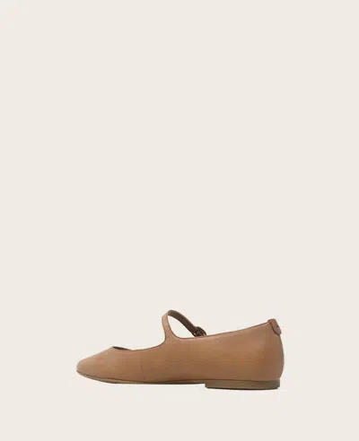 Gentle Souls - Wynona Leather Mary Jane Ballet Flat In Camel Leather