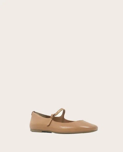 Gentle Souls - Wynona Leather Mary Jane Ballet Flat In Camel Leather