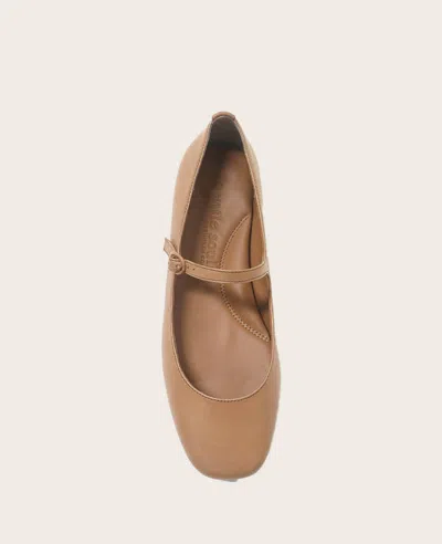 Gentle Souls - Wynona Leather Mary Jane Ballet Flat In Camel Leather