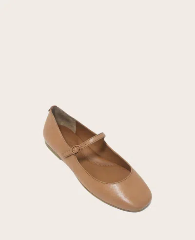Gentle Souls - Wynona Leather Mary Jane Ballet Flat In Camel Leather