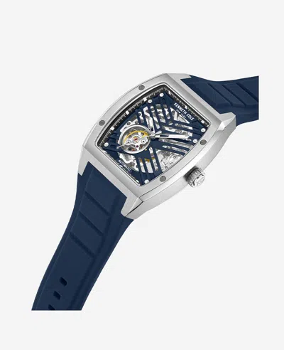 Kenneth Cole New York Automatic Silicone Strap Watch In Blue
