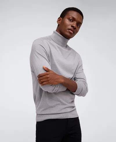 Kenneth Cole Foldover Turtleneck Sweater In Grey