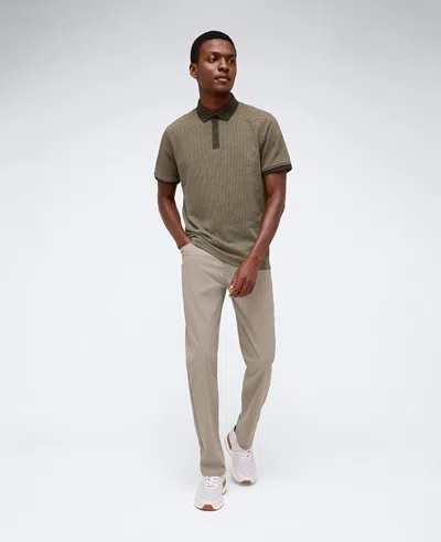 Kenneth Cole Contrast Placket Button Polo In Green