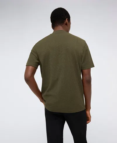 Kenneth Cole Performance Band-collar Henley In Dark Green