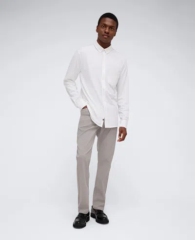 Kenneth Cole Long Sleeve Button Down Stretch Shirt With Pocket In White