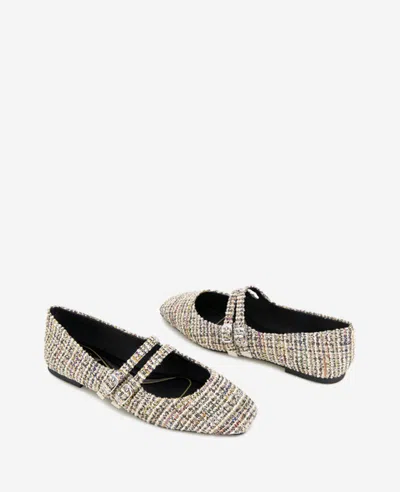 Kenneth Cole Jasmine Mary Jane Flat In Black,tan Fabric