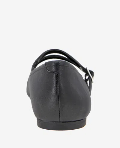Kenneth Cole Jasmine Mary Jane Flat In Black Leather