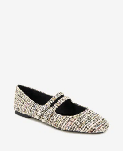 Kenneth Cole Jasmine Mary Jane Flat In Black,tan Fabric