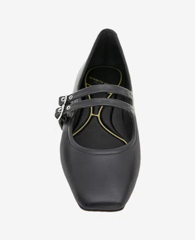 Kenneth Cole Jasmine Mary Jane Flat In Black Leather