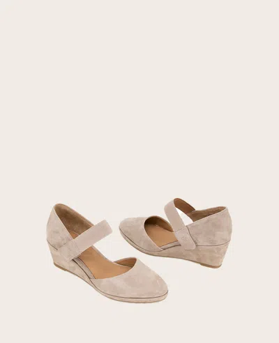 Gentle Souls Women's Oriana Wedge Pumps In Mushroom Suede