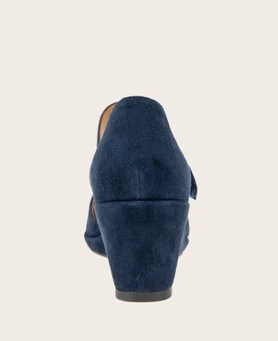 Gentle Souls - Oriana Suede Wedge In Navy Suede
