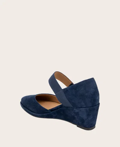 Gentle Souls - Oriana Suede Wedge In Navy Suede