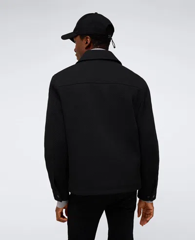 Kenneth Cole Heavyweight Twill Trucker Jacket In Black