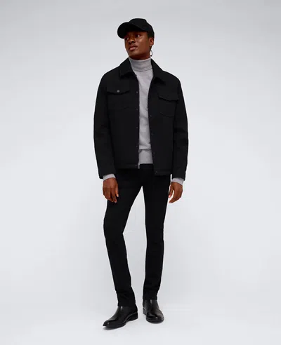 Kenneth Cole Heavyweight Twill Trucker Jacket In Black