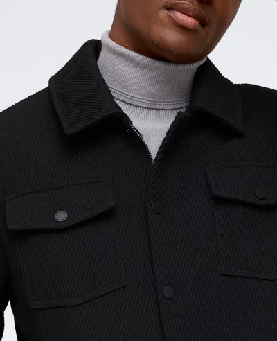 Kenneth Cole Heavyweight Twill Trucker Jacket In Black
