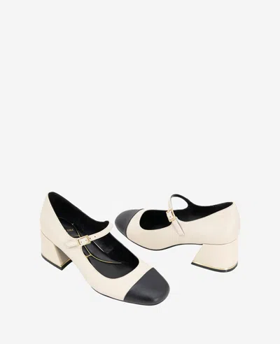 Kenneth Cole Alec Mary Jane Pump In White Black Patent